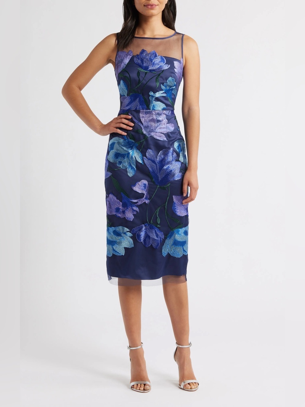 Eliza J Floral Embroidered Cocktail Dress Size 4